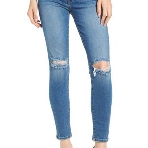 Current/Elliott Blue Ripped Skinny Jeans